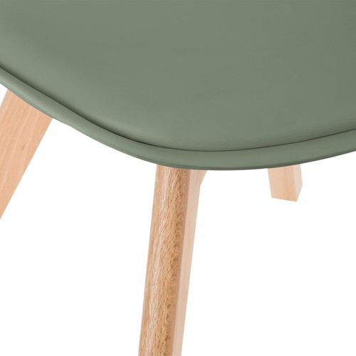 Chaise De Table Assise Kaki Et Pieds En Bois De Hêtre