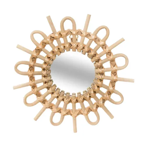 Lot De 3 Miroirs Soleil En Rotin D 28 Cm