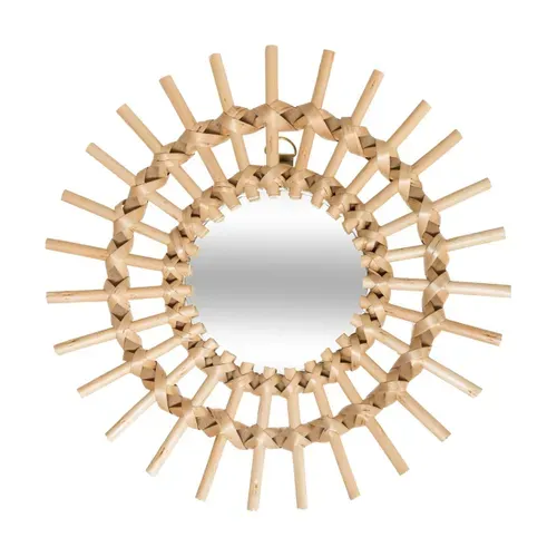 Lot De 3 Miroirs Soleil En Rotin D 28 Cm