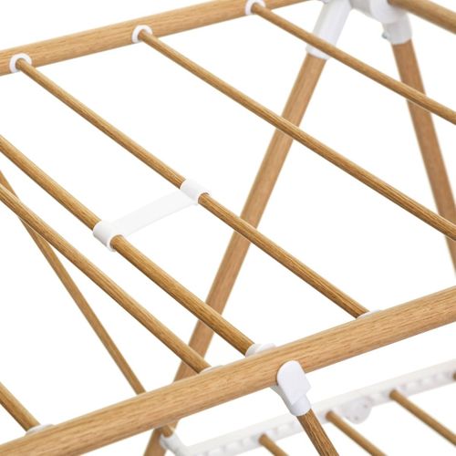Séchoir à Linge Effet Bois Bara - 13m D'étendage - Marron