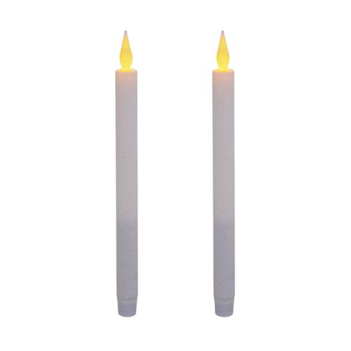 Lot 2 Bougies Chandelles Lumineuses à LED Blanc