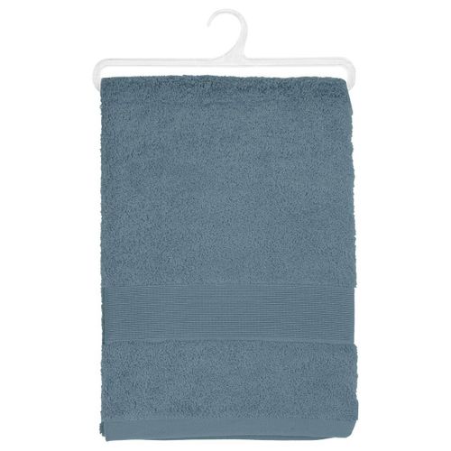Drap De Bain En Coton Bleu Orage Tissu Éponge 100 X 150 Cm
