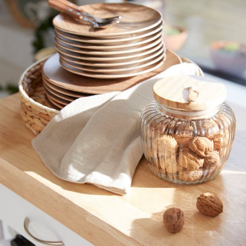 Assiette Plate Design Bois Mood - Diam. 26 Cm - Marron