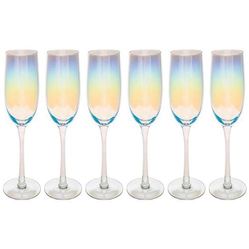 Lot De 6 Flûtes à Champagne "fantasy" 21cl Transparent