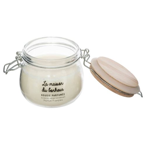 Bougie Parfumée Dans Pot En Verre Avec Couvercle Bois 330 G