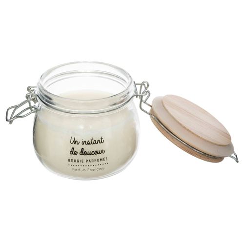 Bougie Parfumée Dans Pot En Verre Avec Couvercle Bois 330 G
