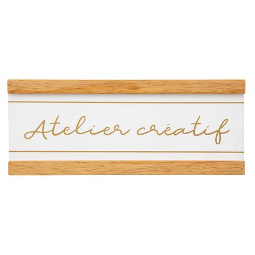 Plaque De Porte Reversible "loft" Bois 25x10cm