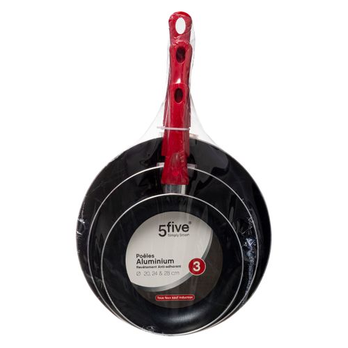 Lot De 3 Poêles En Aluminium