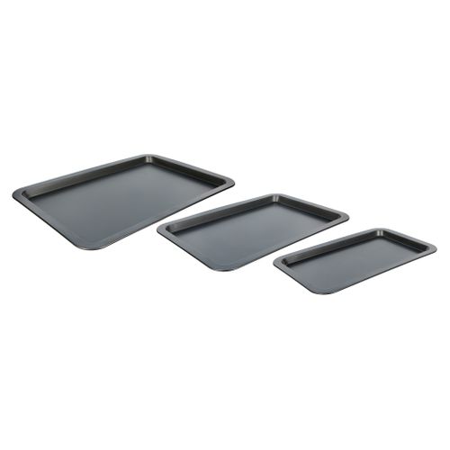 Lot de 3 plaques de cuisson  Gris foncé vue 3/4