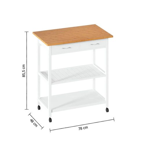 Desserte De Cuisine 87 cm Blanc