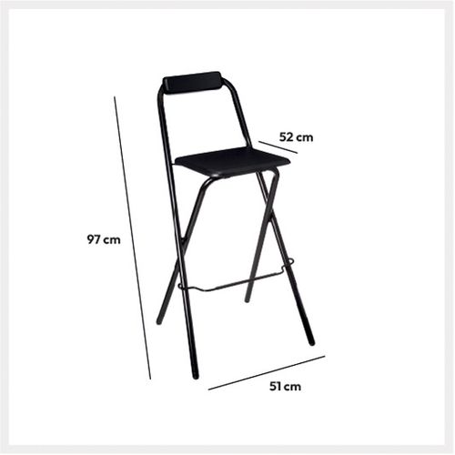 Chaise de bar pliante LOUNA Noir