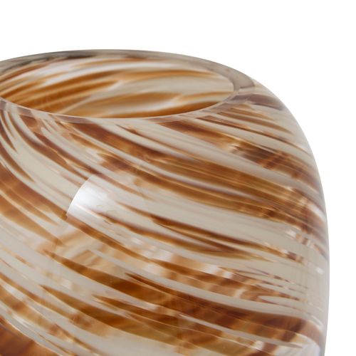 Vase imprimé torsadé H. 26 cm ARVO Marron et blanc vue détaillée