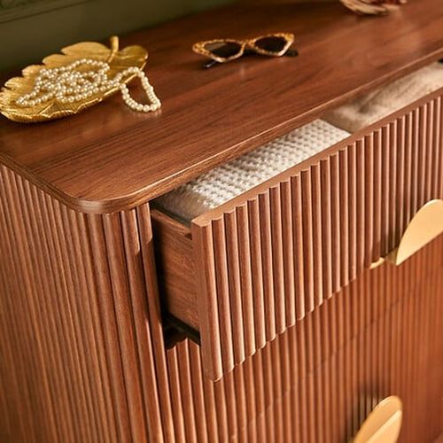 Commode 4 tiroirs WANY imitation noyer