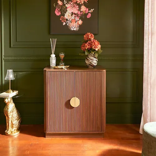 Buffet 2 Portes Effet Noyer Wany - Marron