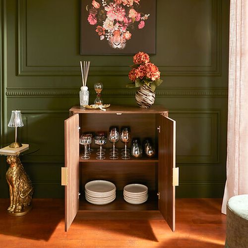 Buffet 2 Portes Effet Noyer Wany - Marron