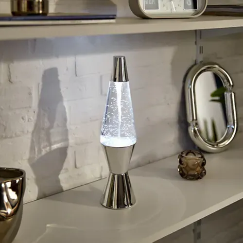 Lampe à poser H. 36,5cm LAVA Argenté vue d'ambiance 1