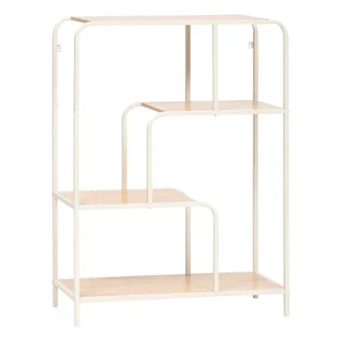 Console H. 101 cm CURVY Blanc / Naturel