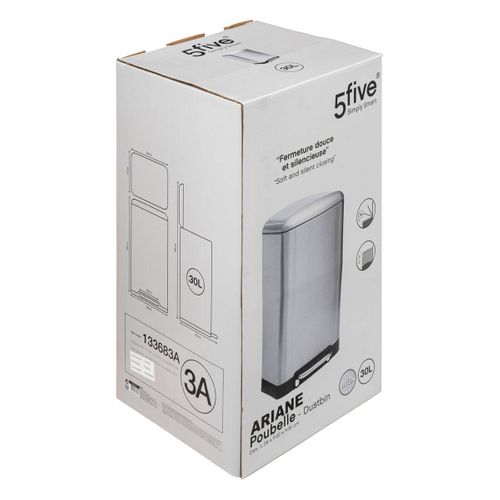 Poubelle En Métal 30 Litres Inox Ouverture à Pédale