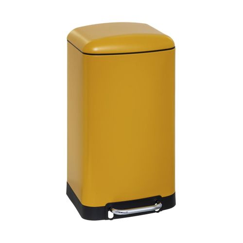 Poubelle 30 Litres En Métal Jaune Ouverture à Pédale