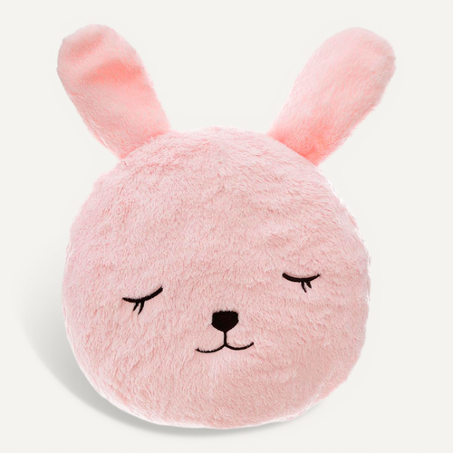 Coussin Décoratif Lapin En Fourrure Rose D 27 Cm