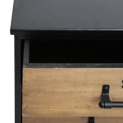 Commode à Roulettes Design Métal Baris - L. 84 X H. 86 Cm - Noir