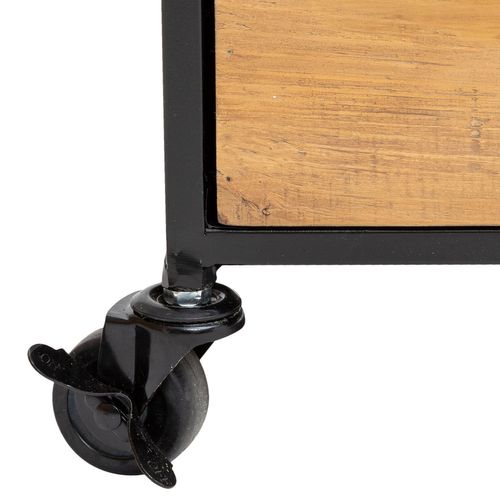 Commode à Roulettes Design Métal Baris - L. 84 X H. 86 Cm - Noir
