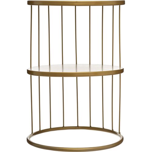 Table D'appoint Design Et Originale En Métal Doré H 52 Cm