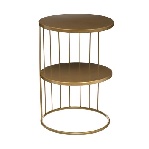 Table D'appoint Design Et Originale En Métal Doré H 52 Cm