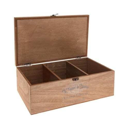 Boîte à Couture Compartimentée En Bois Et Verre