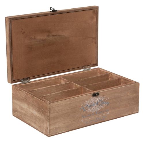 Boîte à Couture Compartimentée En Bois Et Verre