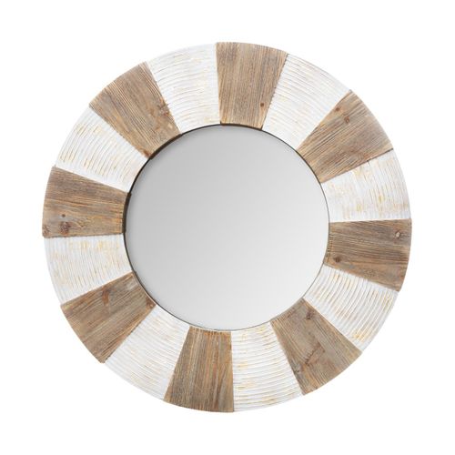 Grand Miroir Mural En Bois Effet Vieilli Avec Relief D 90 Cm