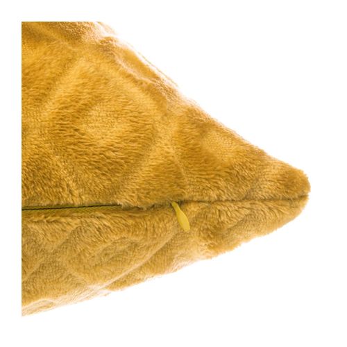 Coussin Déhoussable Ocre Motif En Relief 40 X 40 Cm