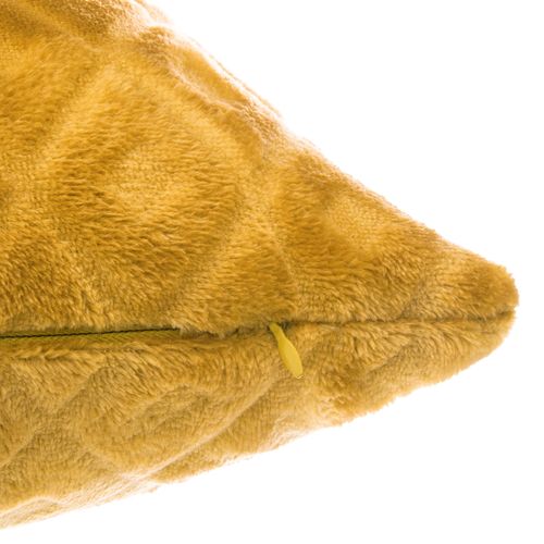 Coussin Déhoussable Ocre Motif En Relief 40 X 40 Cm