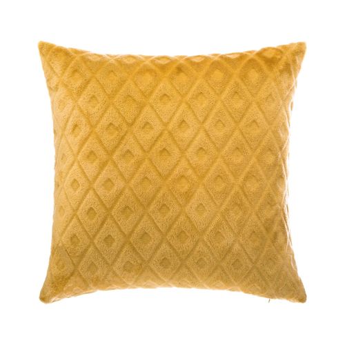 Coussin Déhoussable Ocre Motif En Relief 40 X 40 Cm