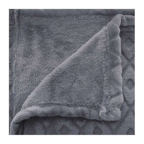 Plaid Gris Motif Losange En Relief 180 X 230 Cm