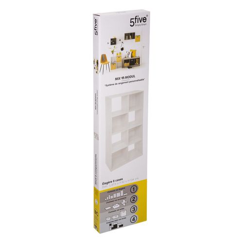 Etagère 8 Cases Mix Blanc - Blanc