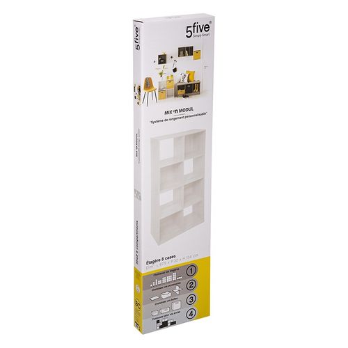 Etagère 8 Cases Mix Blanc - Blanc