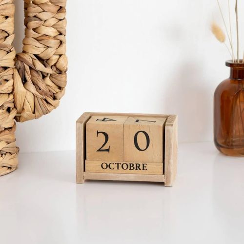 Calendrier Perpétuel En Bois De Paulownia