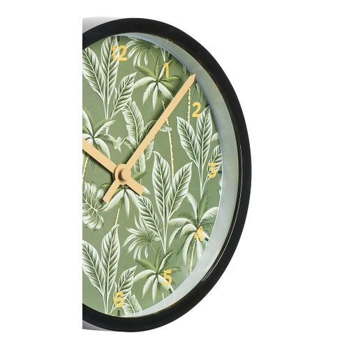 Horloge D.22 cm JUNGLE Blanc / Kaki / Noir