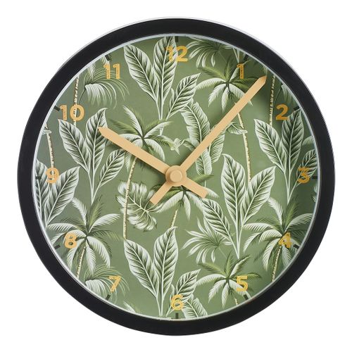 Horloge D.22 cm JUNGLE Blanc / Kaki / Noir