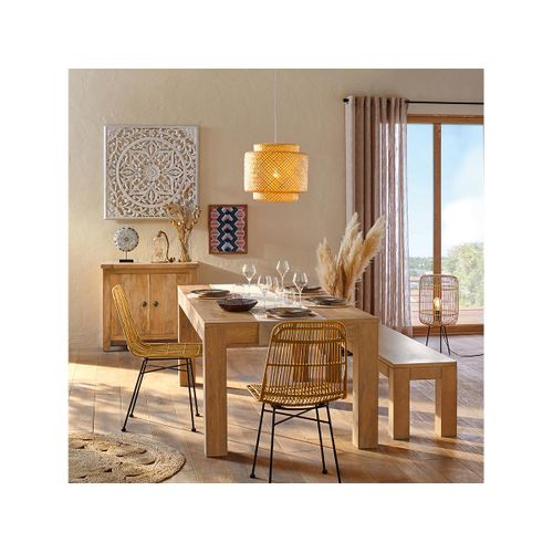 Luminaire Suspension En Bambou Naturel D 40 Cm