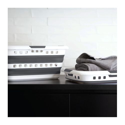 Panière à linge 45L FLIXI Blanc / Gris vue détaillée