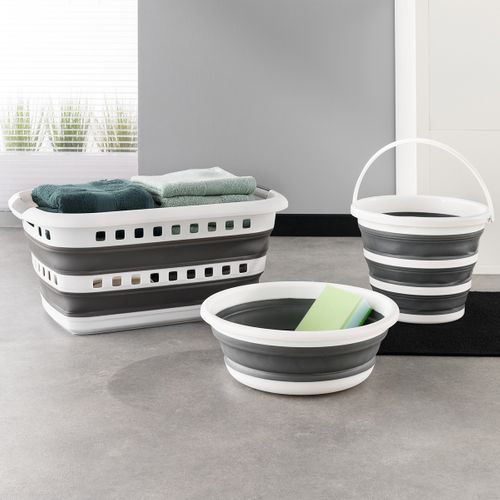 Panière à linge 45L FLIXI Blanc / Gris