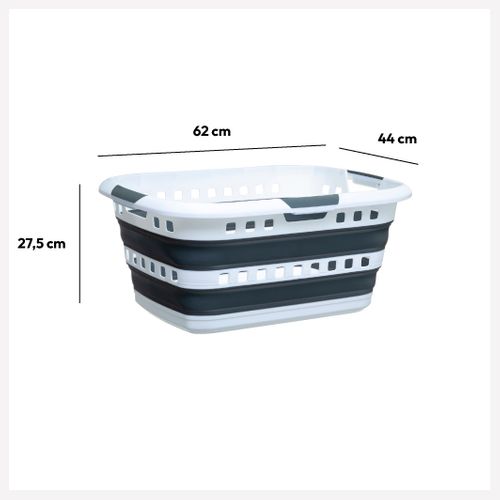 Panière à linge 45L FLIXI Blanc / Gris