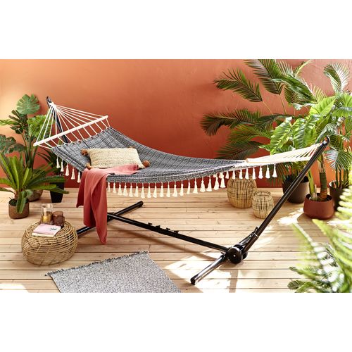 Hamac Design Ethnique Syssia - L. 200 X L. 100 Cm - Noir