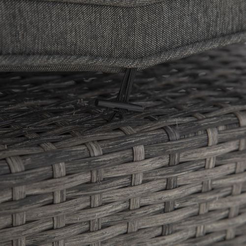 Pouf De Jardin En Résine Tressée Mayari - Gris Ombre