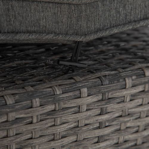 Pouf De Jardin En Résine Tressée Mayari - Gris Ombre