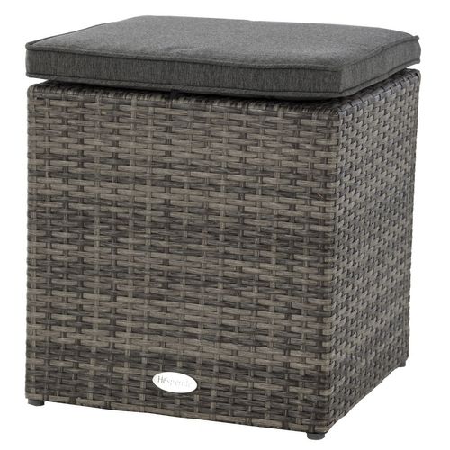 Pouf De Jardin En Résine Tressée Mayari - Gris Ombre