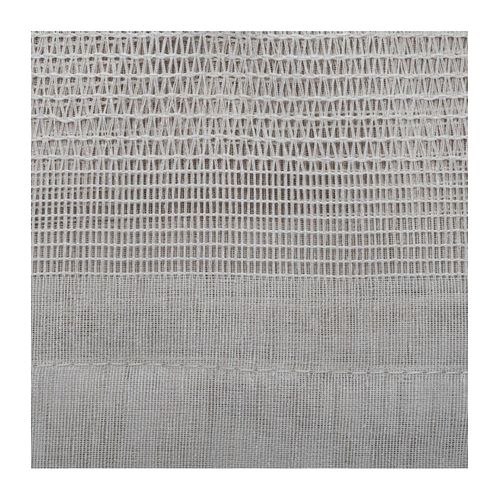 Voilage à Oeillets Beige Effet Lin Avec Motifs Ajourés 140 X 240 Cm