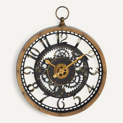 Horloge D27 cm LILIANA Marron vue de face